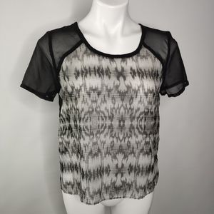 American Eagle Sheer Short Sleeve Top Size Small